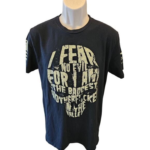 I fear no evil because I'm the baddest grunge 1st ammendment shirt grunt style M - Picture 1 of 4